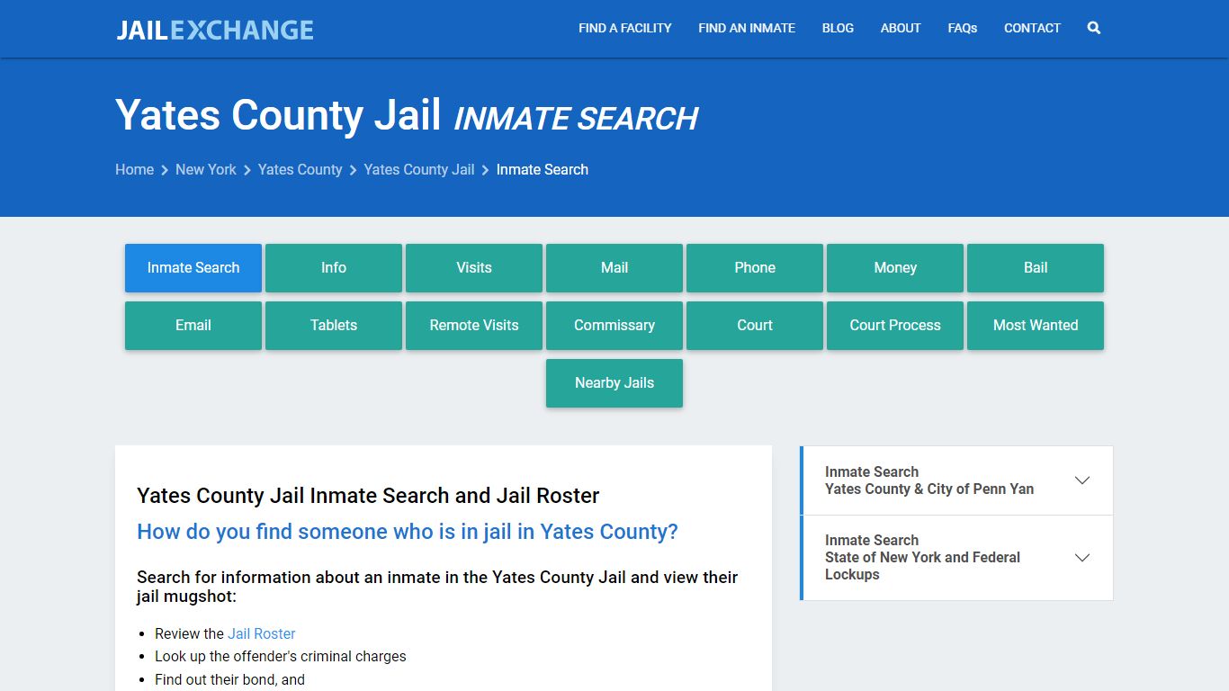 Inmate Search: Roster & Mugshots - Yates County Jail, NY